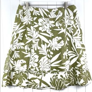 Ann Taylor Olive Green Floral Skirt. Size:…
